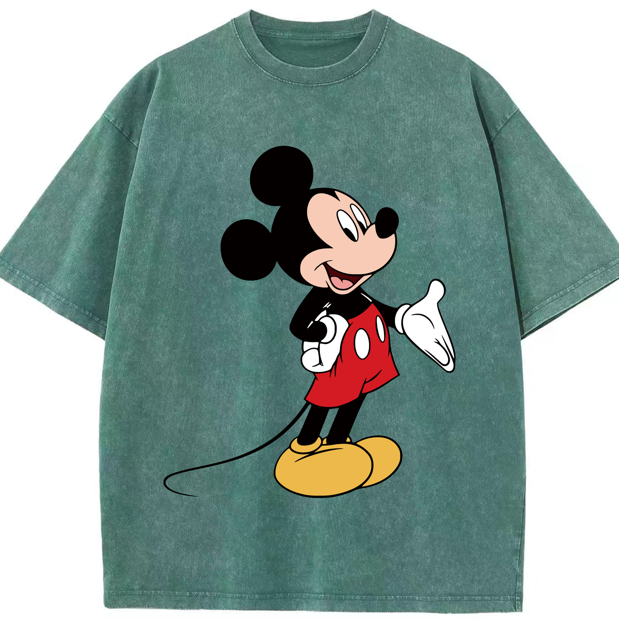 （画像用） ミッキーマウス Mickey Mouse 綿100% ヴィンテージ風 半袖Tシャツ（フロントプリント）